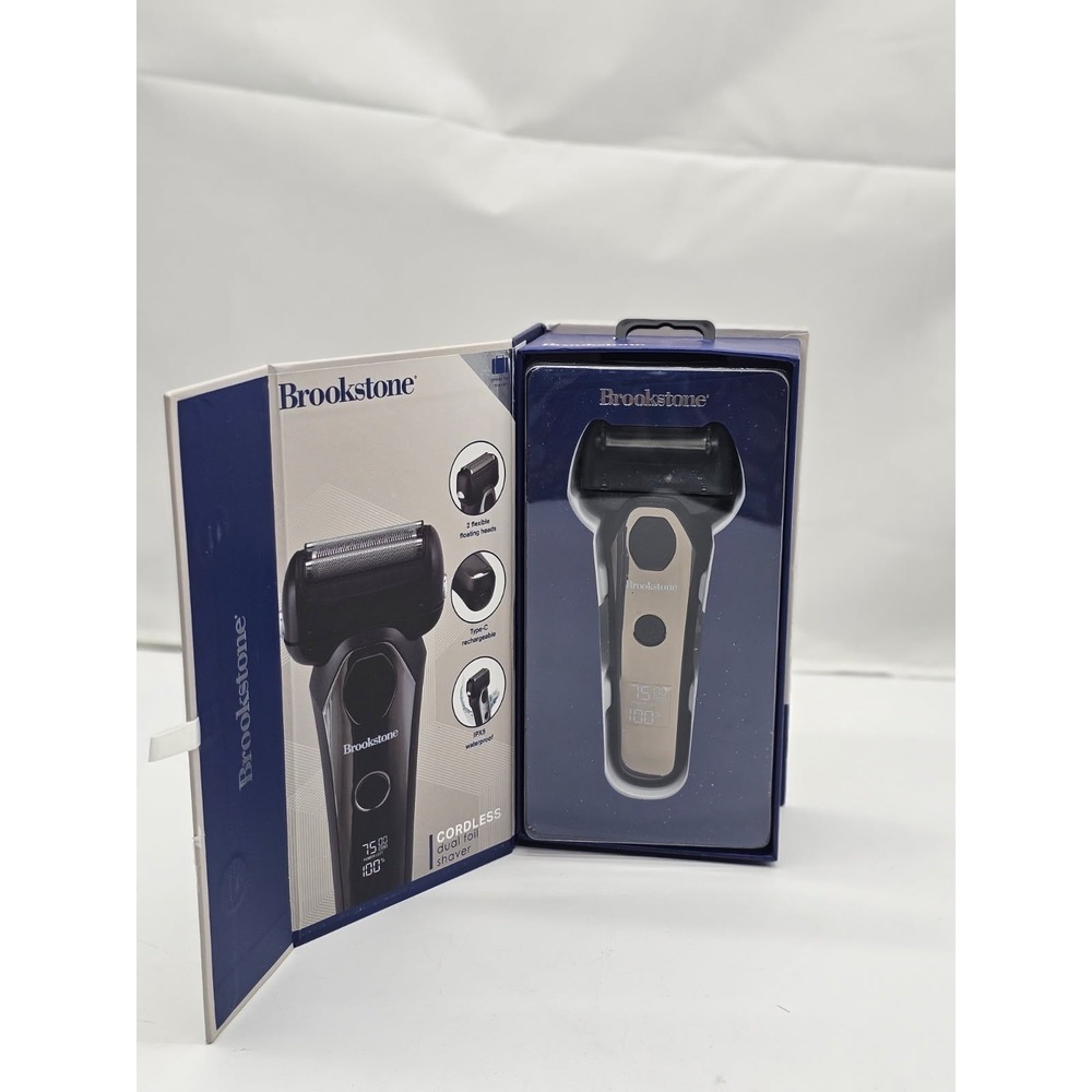 Brookstone Dual Foil Shaver Extra Close Lithium Rechargeable  IPX5 Waterproof